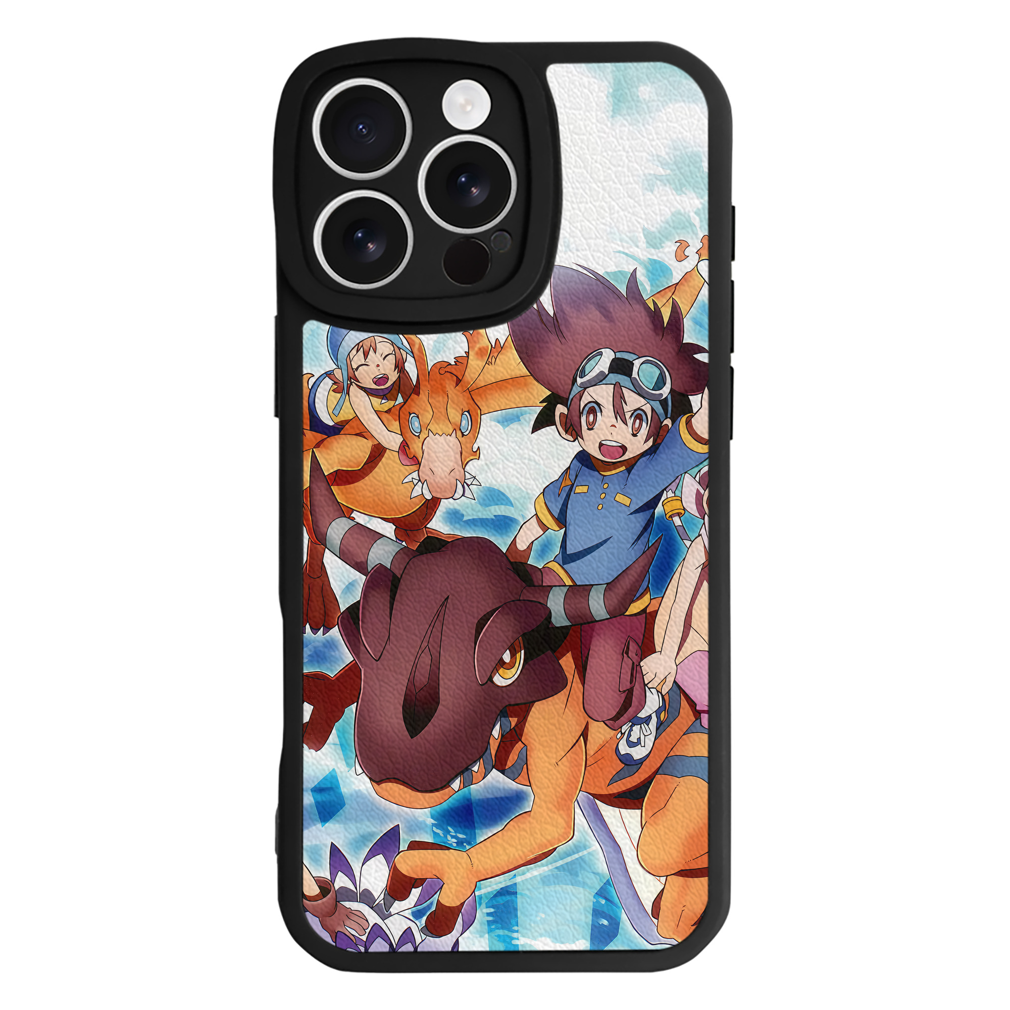 （画像用） Digimon デジタルモンスター/デジモン 【iPhone 16シリーズ対応】シリコンスマホケース（レザー調） 材質：シリコン